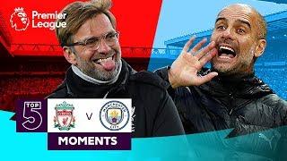 Liverpool v Manchester City | Top 5 Premier League Moments | Salah, De Bruyne, Sterling