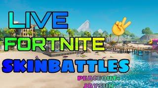 LIVE FORTNITE | MET PEACEOUTJAYSUN | SKINBATLLES EN CUSTOMS | ROAD TO THE 500 SUBS |