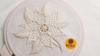 Tutorial no-704|2021|White work Embroidery |All over embroidery motif |keya's craze