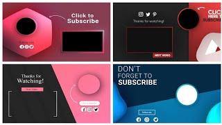 Top 10 YouTube Video Outros | End Screen | End Card Template 