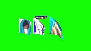 Animated Warning Flags Coronavirus Green Screen