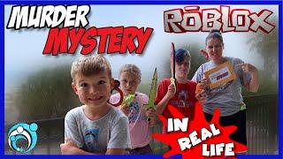 Roblox MM2 Game In Real Life at Our Beach House (Thumbs Up Family)