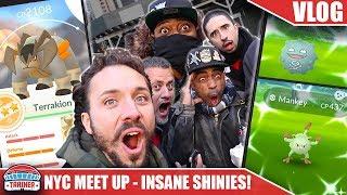 I HACKED POKÉMON GO... 3 SHINIES & 98% TERRAKION IN 2 HOURS - NYC YOUTUBER MEET UP | POKÉMON GO VLOG