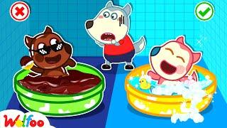 No No Chocolate Bath, Baby Jenny! - It's Bath Time! - Kids Stories About Baby | Wolfoo Family