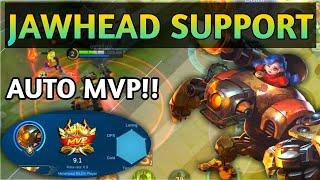 JAWHEAD SUPPORT GAMEPLAY BY TOP 1 GLOBAL || mobile legends jawhead