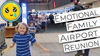 Emotional Family Airport Reunion // Husband/Wife, Father/Sons/Daughters