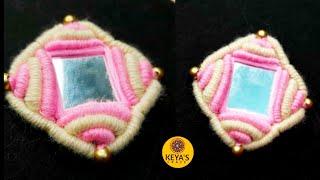 Tutorial no - 690| Hand embroidery 2021| keya's craze | Square Mirror/Shesha embroidery tutorial