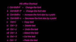 Top 10 MS word Shortcut key