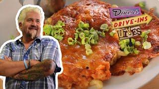 Mac and Cheese PANCAKES (from #DDD with Guy Fieri) | Food Network