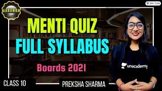 CBSE Class 10: Full Syllabus | Menti Quiz I AARAMBH | Unacademy Class 9 & 10