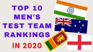 TOP 10 Men's Cricket Test Team Rankings in 2020