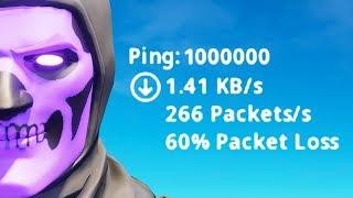 fortnite on 1000000 ping