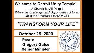 Detroit Unity Temple  Sunday Service 10 25 20