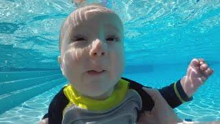 Baby Myles Swims Under Water!!