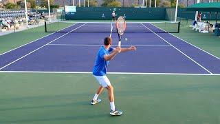 Pablo Carreno Busta Training Court Level View Indian Wells - ATP Tennis Practice