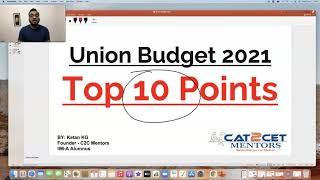 Budget 2021 | Top10 Points on Union Budget 2021 | GK, GD PI WAT Preparation