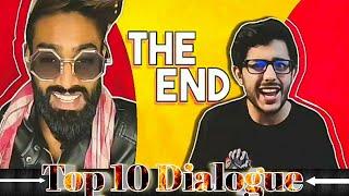 Top 10 Dialogue in Tiktok vs YouTube — The End by CarryMinati || CarryMinati dialogue's 2020 .