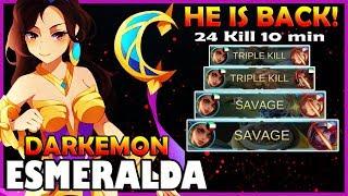 Esmeralda 24 kills,2x Savage in 10mins! | Top Global | Darkemon | Mobile Legends