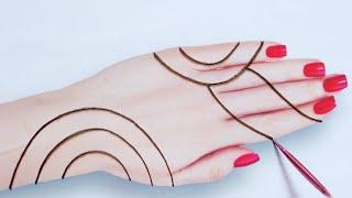 New easy trick mehndi design for back hand|Beautiful and Simple mehndi design||New mehandi ki design
