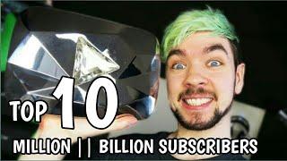 Top 10 na nagkaruon ng million million subcribers sa youtube