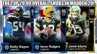 THE TOP 20 99 OVERALL SNUBS IN MADDEN 20! HOW DID THEY NOT GET UPGRADES?! | MADDEN 20 ULTIMATE TEAM
