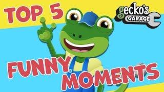 Gecko's Top 5 FUNNY Moments! | The Best of Gecko's Garage | Trucks For Children | Top 10's