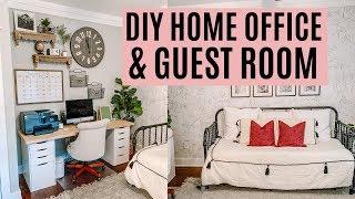 DIY HOME OFFICE & GUEST BEDROOM COMBO // CLEAN AND DECORATE WITH ME OFFICE // Amy Darley