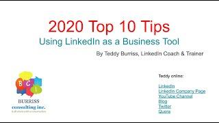 2020 Top 10 Tips for using LinkedIn as a business tool