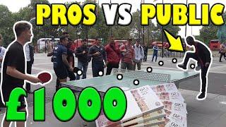 TABLE TENNIS PROS vs PUBLIC!! WIN GET £1000!!!