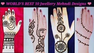 Top 10 Easy Jwellery Mehndi Designs For Hand | Beautiful And Stylish Simple Mehndi Designs Tutorial