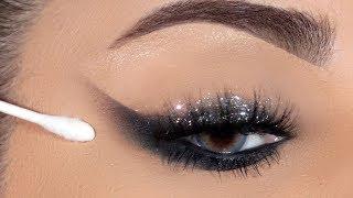 TRY THIS!! Easiest Reverse Smokey Eye with Glitter using Q-TIP!