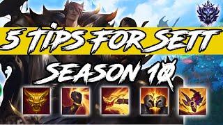 5 Tips Every Sett NEEDS To Know! League of Legends Sett Season 10 Guide Sett Top Mid ADC JG Support