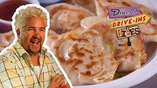 Guy Eats Chicken and Cheese Dumplings (from #DDD) | Food Network