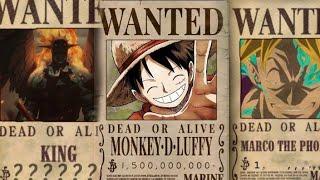 One Piece Top 10 Highest Bountiest of All Time(With Marco and King updated)