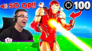 Eliminating 100 players in UNDER 1s with Iron Man's Unibeam!