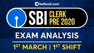 SBI Clerk Exam Review 2020 | 1st March - Shift 1 | SBI Clerk Prelims Analysis + Questions Asked