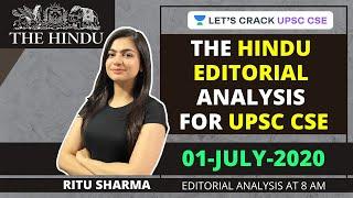 01-July-2020 | The Hindu Editorial Analysis for UPSC CSE | Crack UPSC CSE/IAS | Ritu Sharma