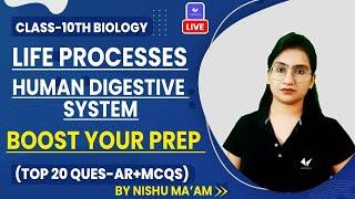 Life Processes Class 10 Science Biology | Human Digestive System | Top 20 AR And MCQs | Term 1 Exam