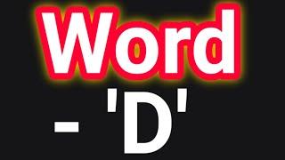 Top 10 Positive words start with Letter - ‘D' ll Word - 'D'