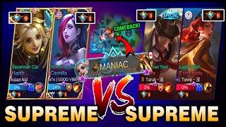 Epic Comeback! Top Supreme Harith and Carmilla vs. Top Supreme Khufra and Esmeralda ~ Mobile Legends