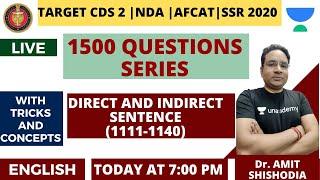 Direct and Indirect | 1500 Most Expected Questions (1111-1140) | Dr. Amit Shishodia