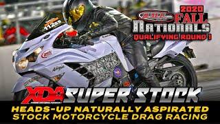 XDA Super Stock - Heads up Naturally Aspirated Stock Motorcycle Drag Bike Racing -Qualifying Round 1