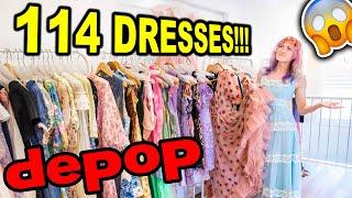 My HUGE Dress Collection!! *Decluttering 114 Dresses & Selling Them On Depop* | THRIFTMAS DAY 1