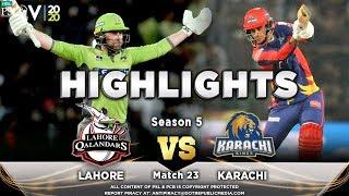 Lahore Qalandars vs Karachi Kings | Full Match Highlights | Match 23 | 8 March | HBL PSL 2020