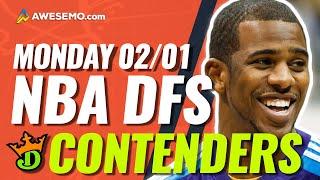 DRAFTKINGS NBA DFS PICKS TODAY | Top 10 ConTENders Mon 2/1 | NBA DFS Simulations