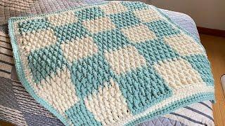 Left Hand: Crochet Hissy Stitch Baby Blanket