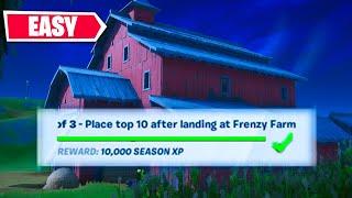 Place TOP 10 After Landing at FRENZY FARM [GLITCH / FASTEST WAY]   Fortnite location domination