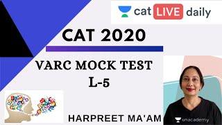 CAT: VARC | Mock Test L5 | Unacademy CAT | Harpreet Kaur