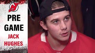 Jack Hughes discusses his new role on the top line ahead of the Devils game against the Kings