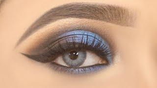 BLUE CUT CREASE EYESHADOW TUTORIAL || EASY AND SIMPLE EYE MAKEUP TUTORIAL || SHILPA